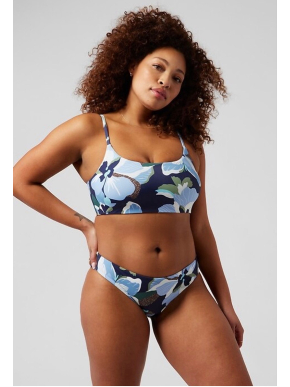 Athleta Women's Bikini Swim Set Blue Navy Floral XS